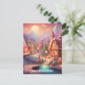 Dorf Gingerbread Postkarte (Stehend Vorderseite)