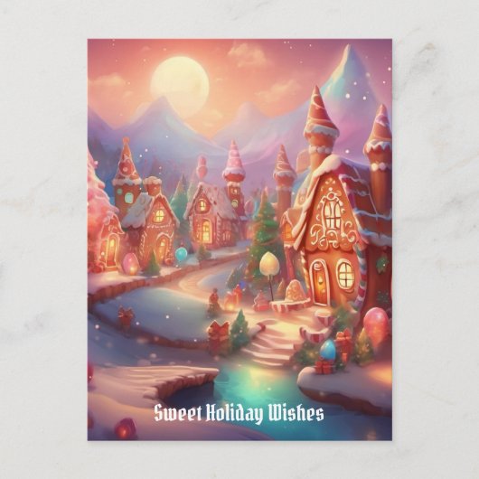 Dorf Gingerbread Postkarte (Vorderseite)