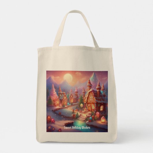 Dorf Gingerbread Tragetasche (Rückseite)