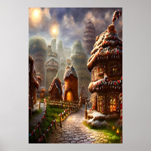 Dorf Gingerbrot in Valhalla | AI Art Poster (Vorne)