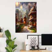 Dorf Gingerbrot in Valhalla | AI Art Poster (Heimbüro)
