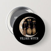 Dorf Hexengotik Okkult Wicca Landschaft Button (Vorne & Hinten)