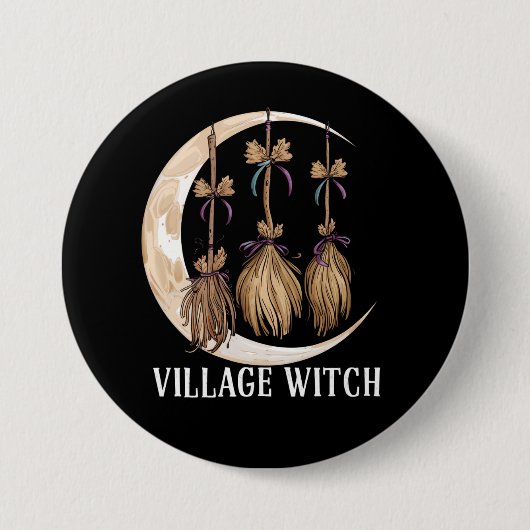 Dorf Hexengotik Okkult Wicca Landschaft Button (Vorderseite)