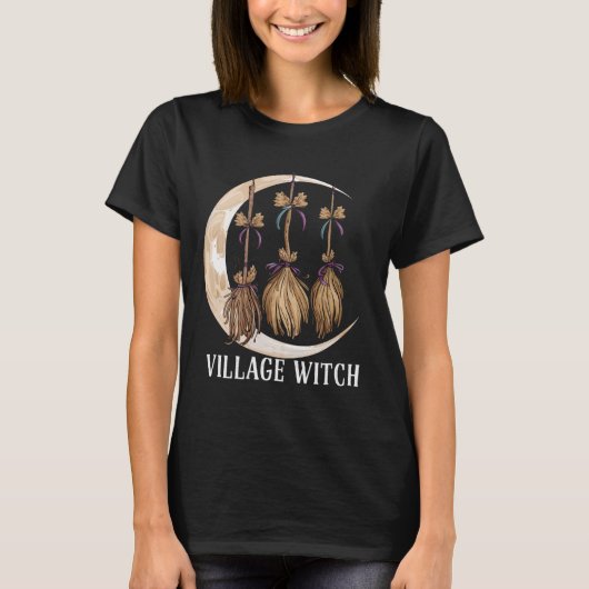 Dorf Hexengotik Okkult Wicca Landschaft T-Shirt (Vorderseite)