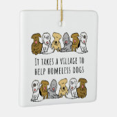 Dorf Hilfe Obdachlosen Hund Rettung Keramikornament (Rechts)