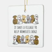 Dorf Hilfe Obdachlosen Hund Rettung Keramikornament (Links)
