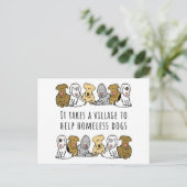 Dorf Hilfe Obdachlosen Hund Rettung Postkarte (Stehend Vorderseite)