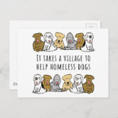 Dorf Hilfe Obdachlosen Hund Rettung Postkarte (Vorne/Hinten)