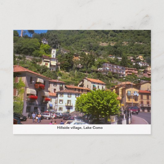 Dorf Hillside, Comer See Postkarte (Vorderseite)