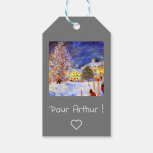 Dorf im Winter Geschenkanhänger