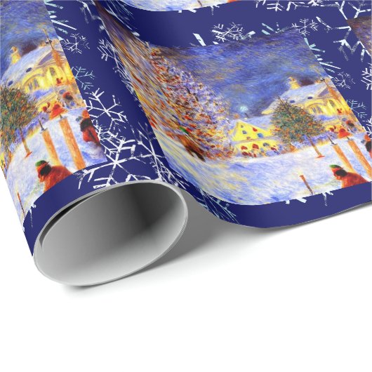 Dorf im Winter Geschenkpapier (Rolleneckpunkt)