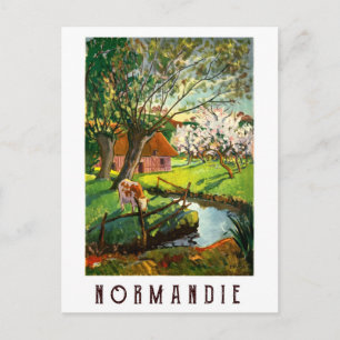 Dorf in der Normandie, Frankreich Postkarte