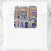 Dorf in der Provence Quadratischer Aufkleber (Tasche)
