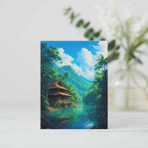 Dorf in der Umarmung der Natur Postkarte