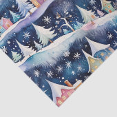 Dorf in einem Schneesturm Seidenpapier (Detail)