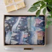 Dorf in einem Schneesturm Seidenpapier (Geschenk)