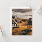 Dorf in Grönland, landschaftliche Landschaftsbilde Karte (Vorderseite/Rückseite Beispiel)