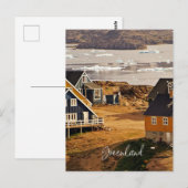 Dorf in Grönland, landschaftliches Landschaftsbild Postkarte (Vorne/Hinten)