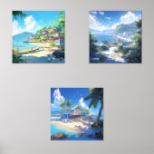 Dorf in Küstenstadt Bilderwand Sets (Vorderseite)