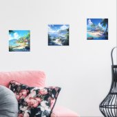 Dorf in Küstenstadt Bilderwand Sets (Wohnzimmer)