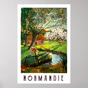 Dorf in Normandie, Frankreich Poster
