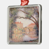 Dorf in Normandie Silbernes Ornament (Links)