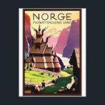 Dorf in Norwegen, Nordeuropa, Vintage Reise Postkarte<br><div class="desc">Perfektes Bild für Ihr neues Druckdesign. Es könnte ein schönes Geschenk oder "letzte Touch" für die Dekoration von Zuhause sein.</div>