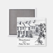 Dorf in Snow Magnet (Vorderseite/Rückseite)