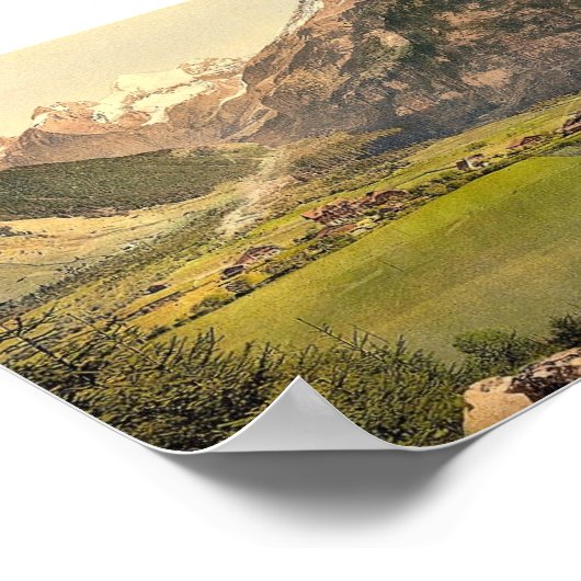 Dorf Kandersteg und Berggruppe Blumlisalp, Poster (Ecke)