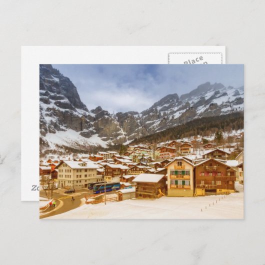 Dorf Leukerbad, Schweiz Postkarte (Vorne/Hinten)
