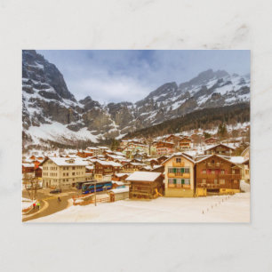 Dorf Leukerbad, Schweiz Postkarte