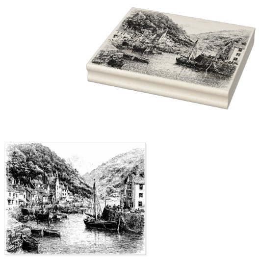 Dorf Lynmouth, Devon Gummistempel (Stempel)