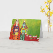 Dorf-Mädchen Karte (Gelbe Blume)