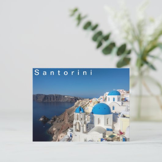 Dorf Oia in Santorini Postkarte (Stehend Vorderseite)