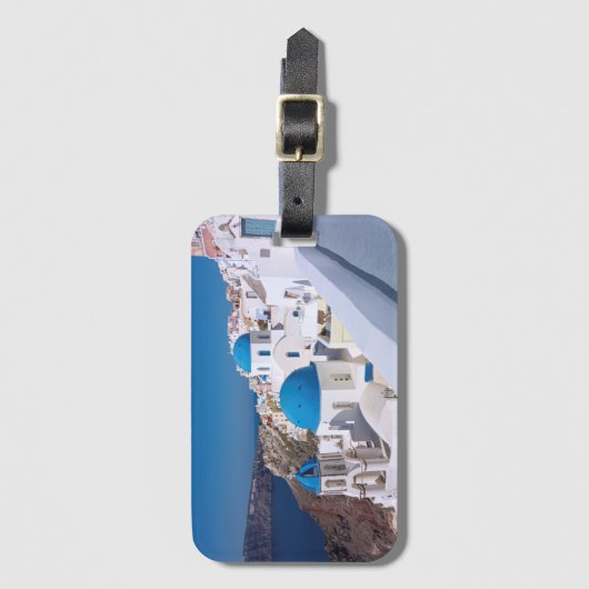 Dorf Oia, Santorini Poster Gepäckmarke Gepäckanhänger (Vorderseite Vertikal)