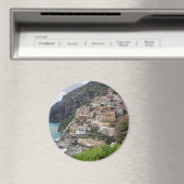 Dorf Positano an der Amalfiküste runder Magnet (In Situ (Geschirrspüler))