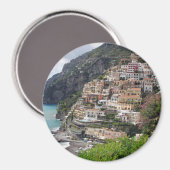 Dorf Positano an der Amalfiküste runder Magnet (Vorderseite/Rückseite)