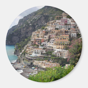 Dorf Positano an der Amalfiküste runder Magnet