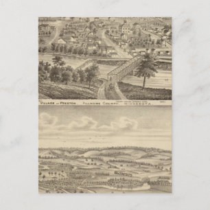 Dorf Preston und Südruthford, Minnesota Postkarte