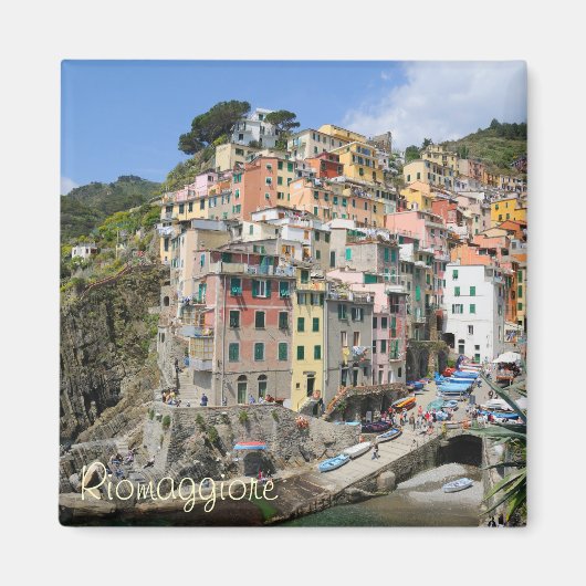 Dorf Riomaggiore, Cinque Terre, Italien Magnet (Vorne)
