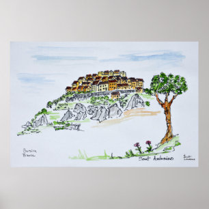 Dorf Sant'Antonino   Korsika, Frankreich Poster