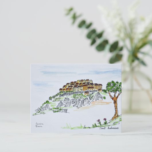 Dorf Sant'Antonino | Korsika, Frankreich Postkarte (Stehend Vorderseite)