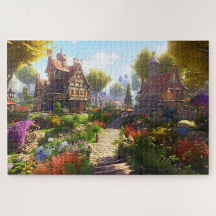 Dorf Schön Grün Bunt Weiblich Frühling Puzzle