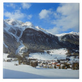 Dorf Schweiz im Bergtal Fliese (Vorderseite)