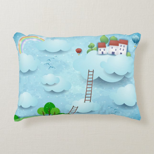 Dorf über den Wolken Dekokissen (Vorderseite)