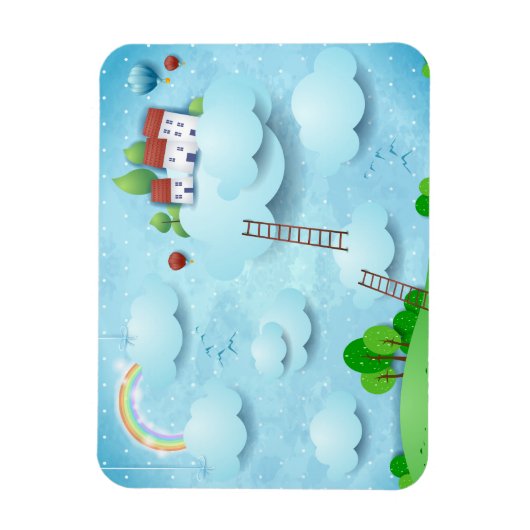 Dorf über den Wolken Magnet (Vertikal)