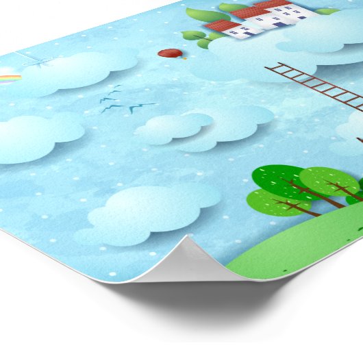 Dorf über den Wolken Poster (Ecke)