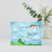 Dorf über den Wolken Postkarte (Stehend Vorderseite)