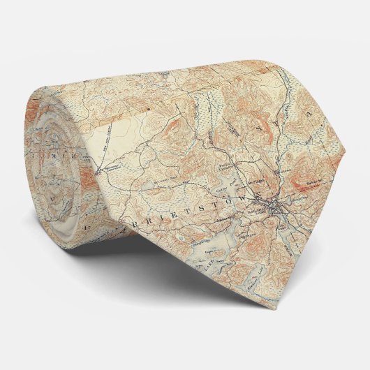 Dorf und Gebiet des Saranac Sees in Adirondacks Krawatte (Gerollt)