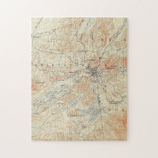 Dorf und Gebiet des Saranac Sees in Adirondacks Puzzle (Vertikal)